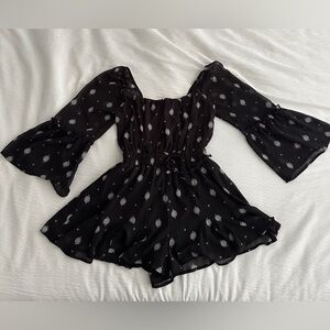 Black printed romper